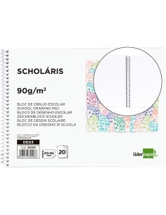 CI | Bloc dibujo liderpapel escolar espiral 155x215mm 20...