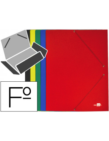 CI | Carpeta liderpapel gomas folio 3 solapas carton plastificado colores surtidos