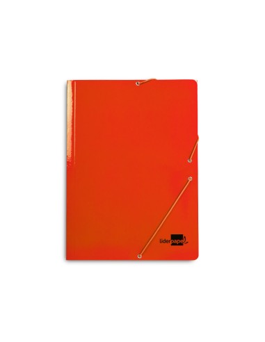 CI | Carpeta liderpapel gomas folio 3 solapas carton plastificado colores surtidos