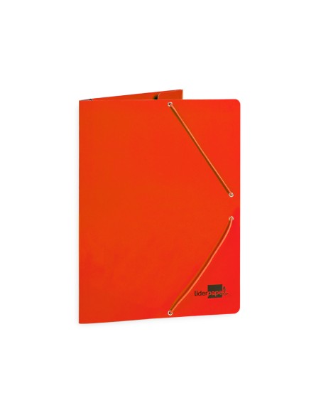 CI | Carpeta liderpapel gomas folio 3 solapas carton plastificado colores surtidos