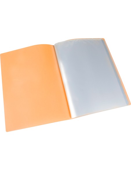 CI | Carpeta liderpapel escaparate 80 fundas polipropileno din a4 naranja fluor opaco