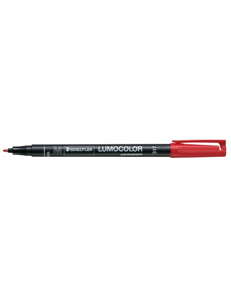CI | Rotulador lumocolor retroproyeccion punta de fibrapermanente 317-2 rojo punta media redonda 0.8-1 mm
