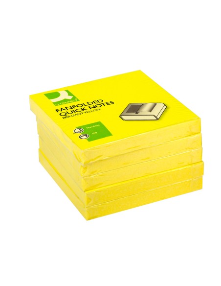 CI | Bloc de notas adhesivas quita y pon q-connect 75x75 mm amarillo neon zig-zag