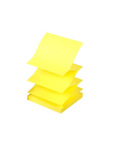 CI | Bloc de notas adhesivas quita y pon q-connect 75x75 mm amarillo neon zig-zag