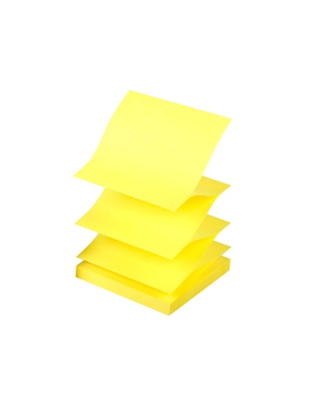 CI | Bloc de notas adhesivas quita y pon q-connect 75x75 mm amarillo neon zig-zag