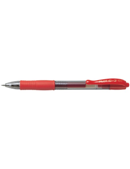 CI | Boligrafo pilot g-2 rojo tinta gel -retractil -sujecion de caucho