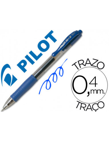 CI | Boligrafo pilot g-2 azul tinta gel -retractil -sujecion de caucho
