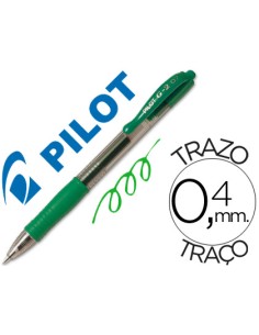 CI | Boligrafo pilot g-2 verde tinta gel -retractil...