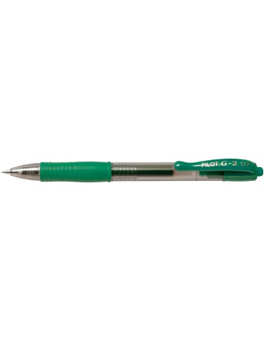 CI | Boligrafo pilot g-2 verde tinta gel -retractil -sujecion de caucho