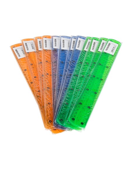 CI | Regla liderpapel plastico flexible de 30 cm colores surtidos