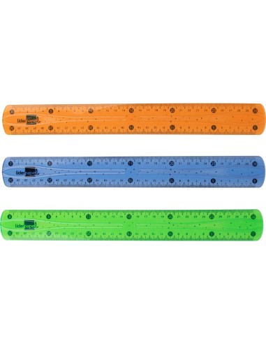 CI | Regla liderpapel plastico flexible de 30 cm colores surtidos