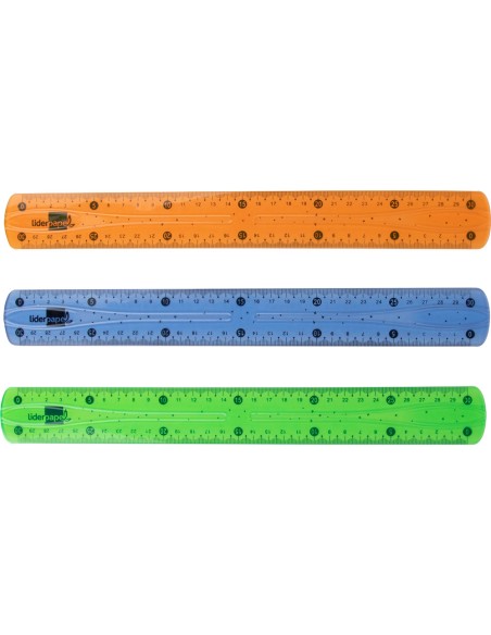 CI | Regla liderpapel plastico flexible de 30 cm colores surtidos