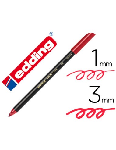 CI | Rotulador edding punta fibra 1200 rojo metalizado n 72 punta redonda 1-3 mm