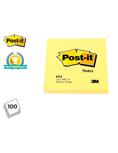 CI | Bloc de notas adhesivas quita y pon post-it 76x76 mm con 100hojas