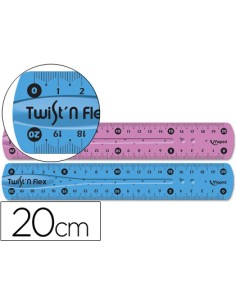 CI | Regla maped plastico flexible de 20 cms colores...