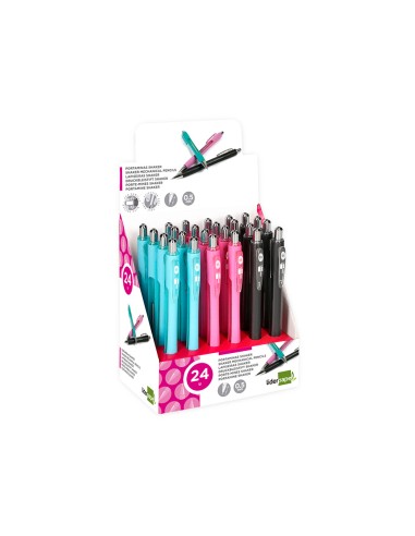 CI | Portaminas liderpapel shaker 0.5 mm con goma sujecion soft y punta retractil colores surtidos