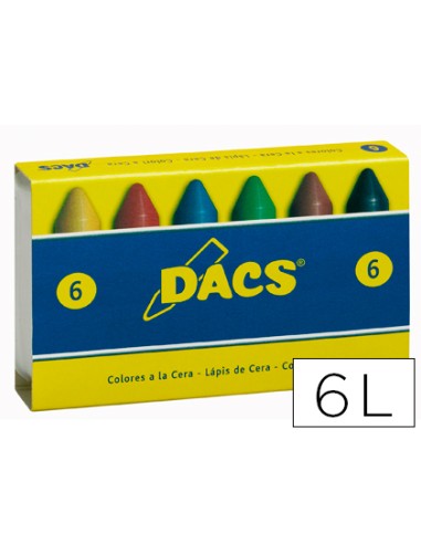 CI | Lapices cera dacs caja de 6 colores