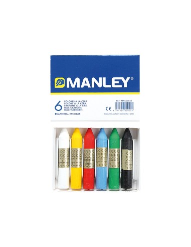 CI | Lapices cera manley -caja de 6 colores ref.106