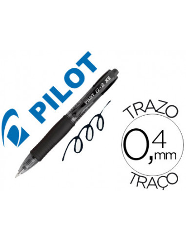 CI | Boligrafo pilot g-2 pixie negro tinta gel retractil sujecion de caucho