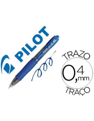 CI | Boligrafo pilot g-2 pixie azul tinta gel retractil sujecion de caucho