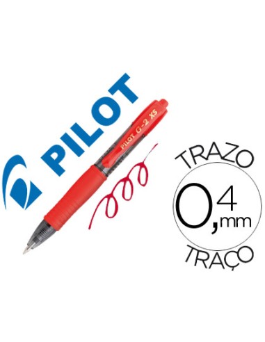 CI | Boligrafo pilot g-2 pixie rojo tinta gel retractil sujecion de caucho