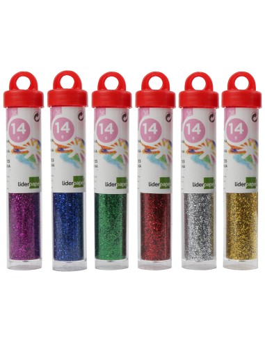 CI | Purpurina liderpapel fantasia colores metalicos surtidos bote de 14 gr