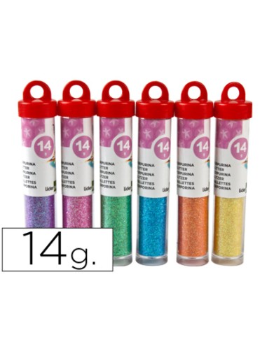 CI | Purpurina liderpapel fantasia colores metalicos pasteles bote de 14 gr