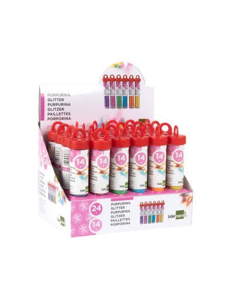 CI | Purpurina liderpapel fantasia colores metalicos pasteles bote de 14 gr
