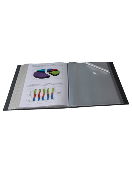 CI | Carpeta liderpapel 10 fundas canguro pp din a4 negro opaco portada y lomo personalizable