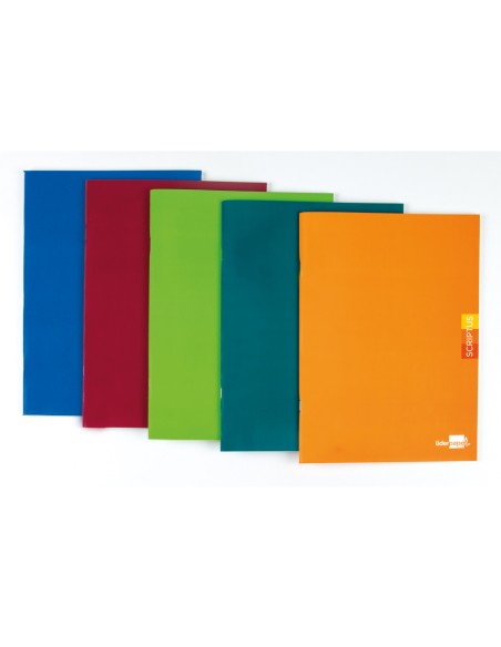 CI | Libreta liderpapel scriptus a5 plus 48 hojas 90g/m2 cuadro 5mm con margen colores surtidos