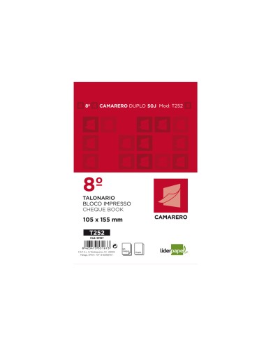 CI | Talonario liderpapel camarero 8º original y copia t252 zig zag