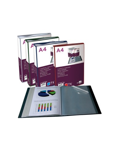 CI | Carpeta liderpapel 10 fundas canguro pp din a4 transparenteportada y lomo personalizable