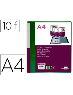 CI | Carpeta liderpapel 10 fundas canguro pp din a4 verde...