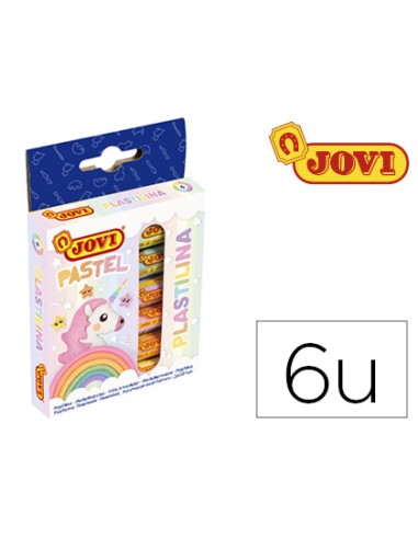 CI | Plastilina jovi 90 estuche 6 unidades colores pastel surtidos 15 g