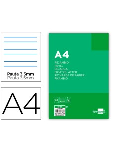 CI | Recambio liderpapel folio 100 hojas 60g/m2pauta 4ª...