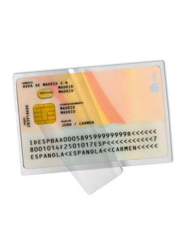 CI | Bolsa de plastificar q-connect 90 x 60 mm 200 mc carnet de nif caja de 100 unidades
