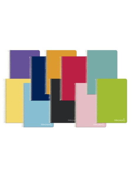 CI | Cuaderno espiral liderpapel folio witty tapa dura 80h 75gr pauta 3,5mm con margen colores surtidos
