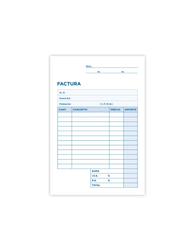 CI | Talonario liderpapel facturas 8º original y copia t200 con i.v.a