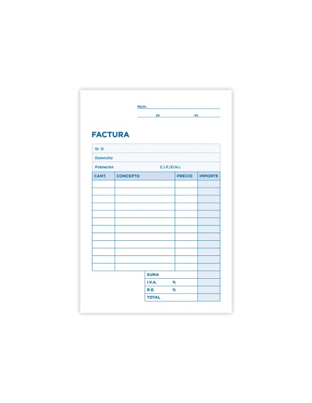 CI | Talonario liderpapel facturas 8º original y copia t200 con i.v.a