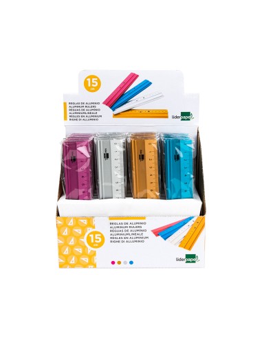 CI | Regla liderpapel 15 cm aluminio colores...