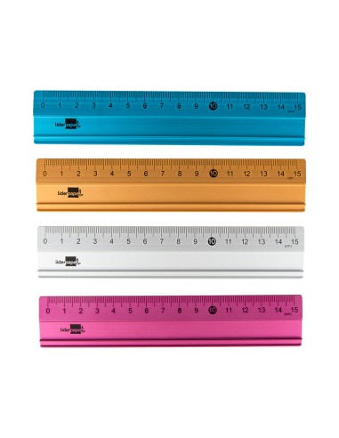 CI | Regla liderpapel 15 cm aluminio colores...