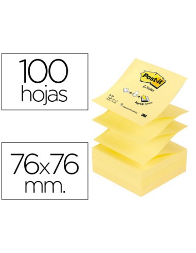 CI | Bloc de notas adhesivas quita y pon post-it 76x76 mm z-notes