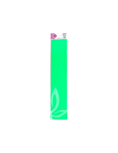 CI | Papel crespon liderpapel 50 cm x 2,5 m 34g/m2 verde fluorescente
