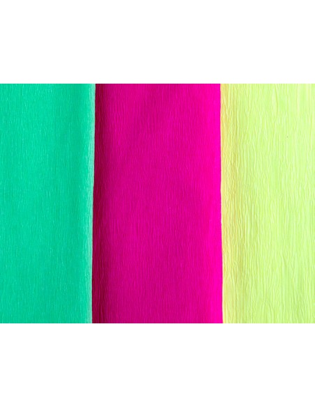 CI | Papel crespon liderpapel 50 cm x 2,5 m 34g/m2 verde fluorescente