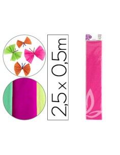 CI | Papel crespon liderpapel 50 cm x 2,5 m 34g/m2 rosa...