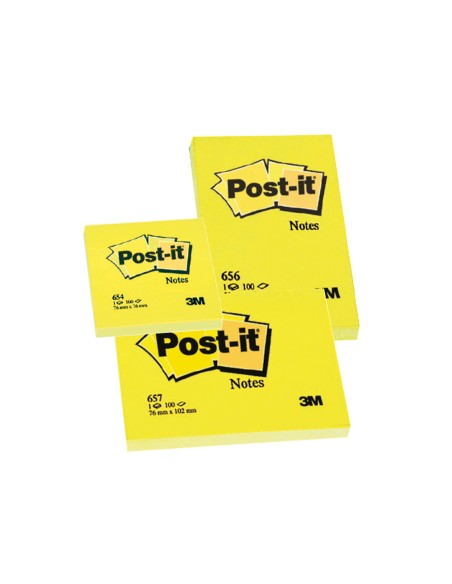 CI | Bloc de notas adhesivas quita y pon post-it 76x127 mm con 100 hojas 655