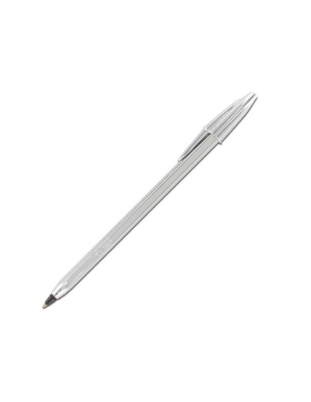 CI | Boligrafo bic cristal celebration plata tinta negra unidad