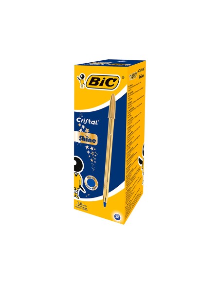 CI | Boligrafo bic cristal celebration oro tinta azul unidad