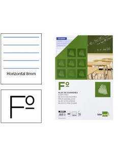CI | Bloc examenes liderpapel horizontal folio 40 hojas...