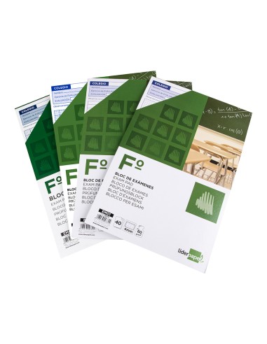 CI | Bloc examenes liderpapel cuadro 2mm folio 40 hojas 60g/m2